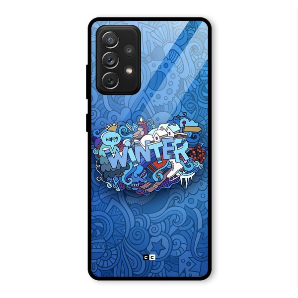 Happy Winter Glass Back Case for Galaxy A72