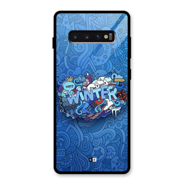 Happy Winter Glass Back Case for Galaxy S10 Plus