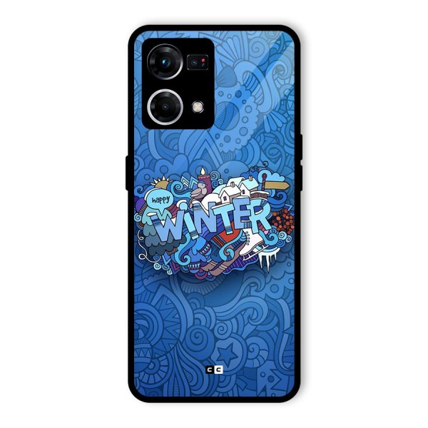 Happy Winter Glass Back Case for Oppo F21 Pro 4G