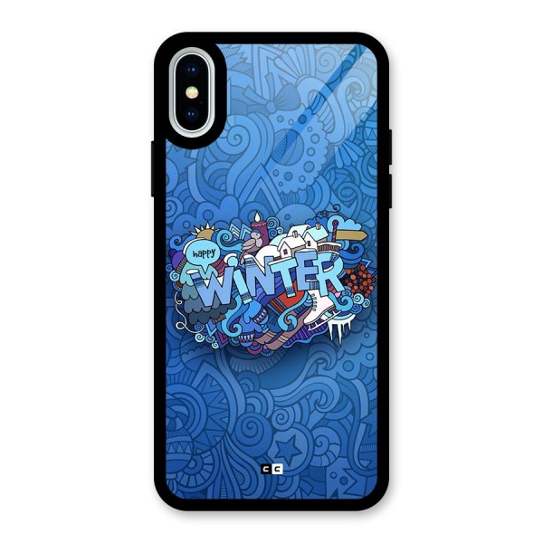 Happy Winter Glass Back Case for iPhone X