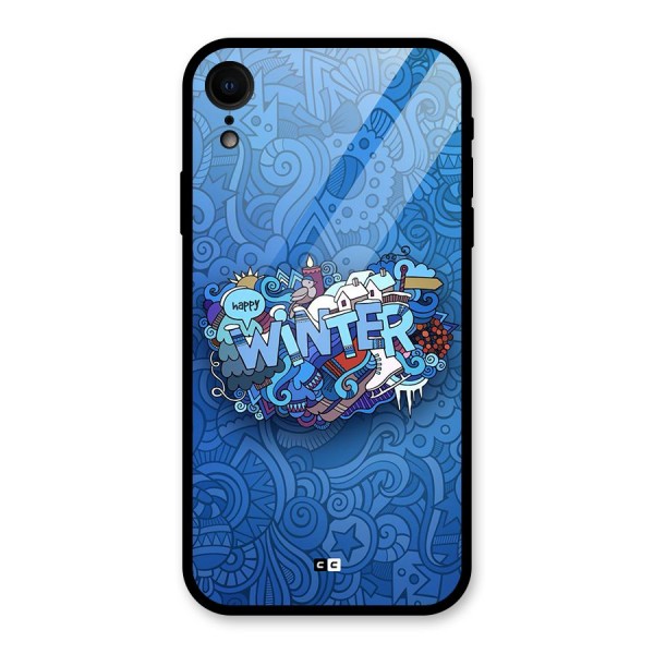 Happy Winter Glass Back Case for iPhone XR