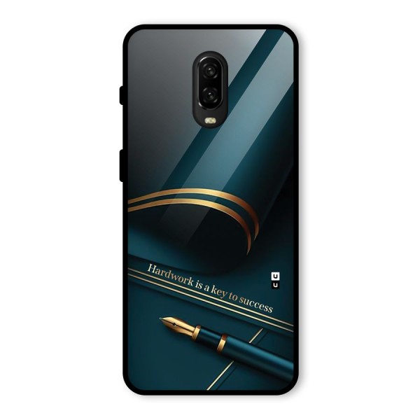 Hardwork Is Key Glass Back Case for OnePlus 6T