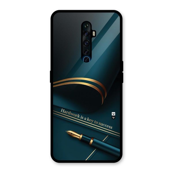 Hardwork Is Key Glass Back Case for Oppo Reno2 F