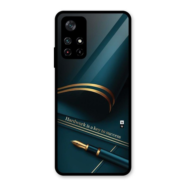 Hardwork Is Key Glass Back Case for Poco M4 Pro 5G