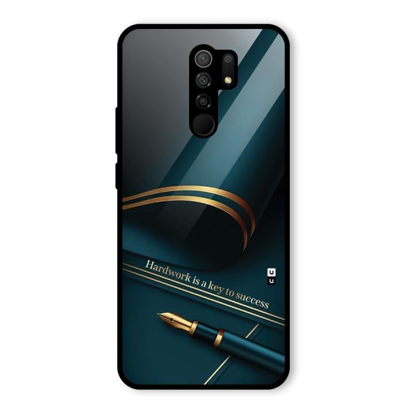 Hardwork Is Key Glass Back Case for Redmi 9 Prime