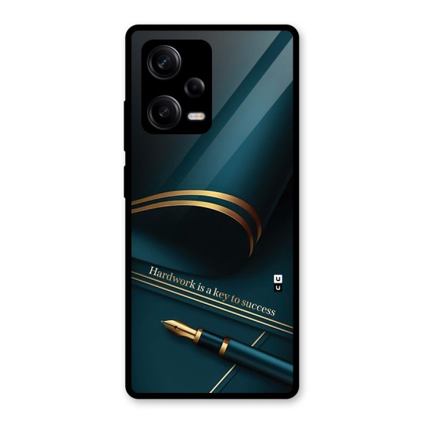 Hardwork Is Key Glass Back Case for Redmi Note 12 Pro