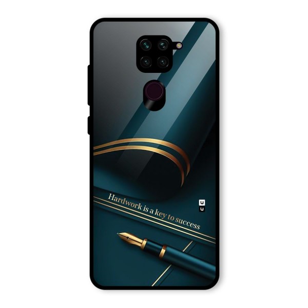 Hardwork Is Key Glass Back Case for Redmi Note 9