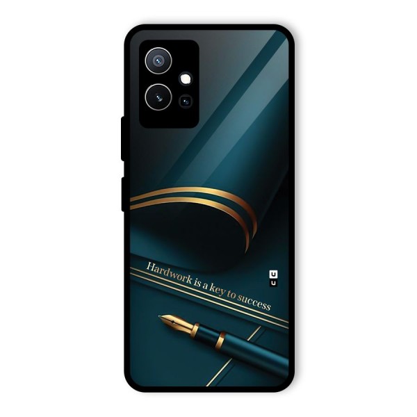 Hardwork Is Key Glass Back Case for Vivo T1 5G