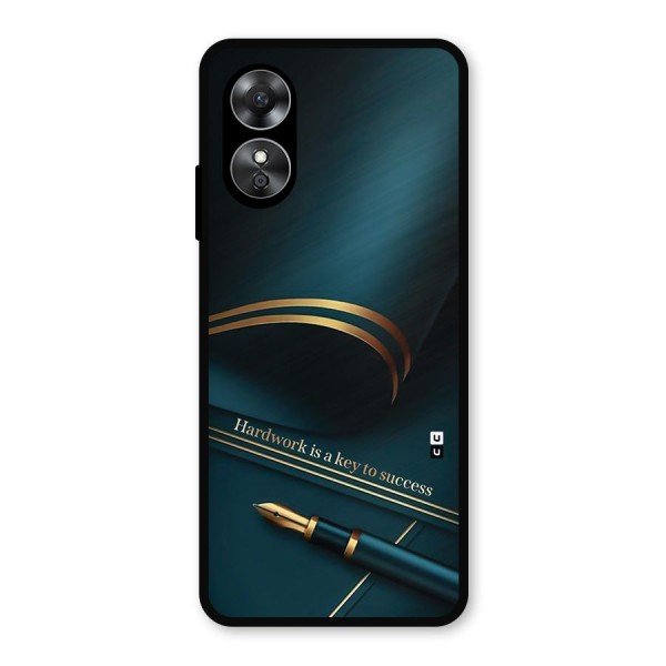 Hardwork Is Key Metal Back Case for Oppo A17