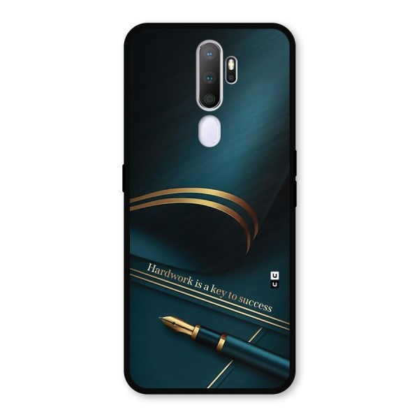 Hardwork Is Key Metal Back Case for Oppo A5 (2020)