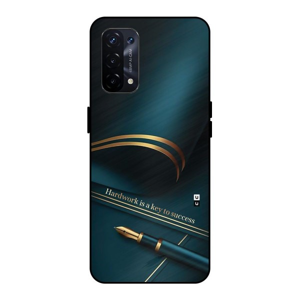 Hardwork Is Key Metal Back Case for Oppo A74 5G