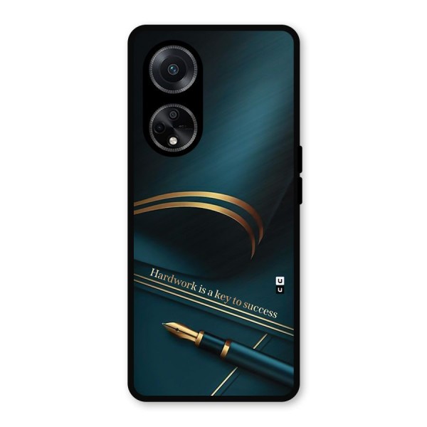 Hardwork Is Key Metal Back Case for Oppo F23
