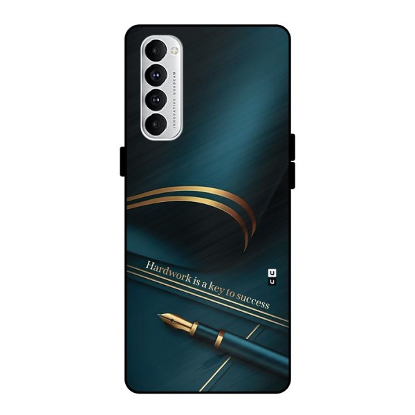 Hardwork Is Key Metal Back Case for Oppo Reno4 Pro