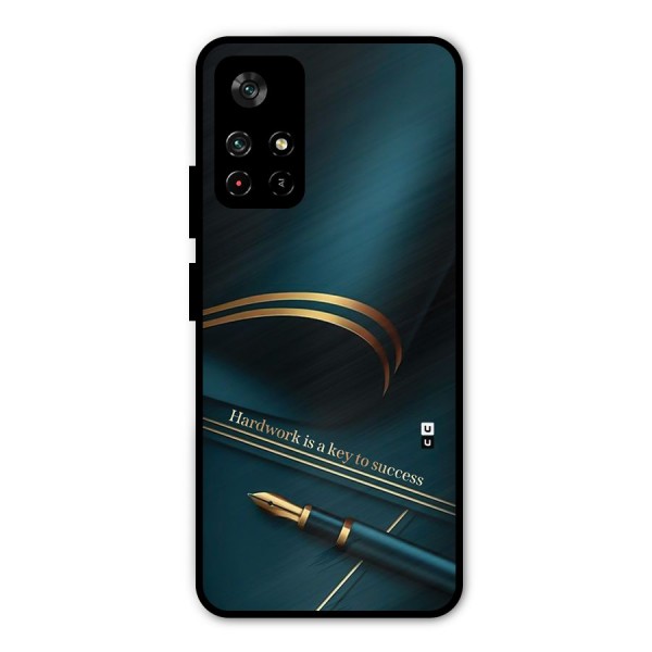 Hardwork Is Key Metal Back Case for Poco M4 Pro 5G