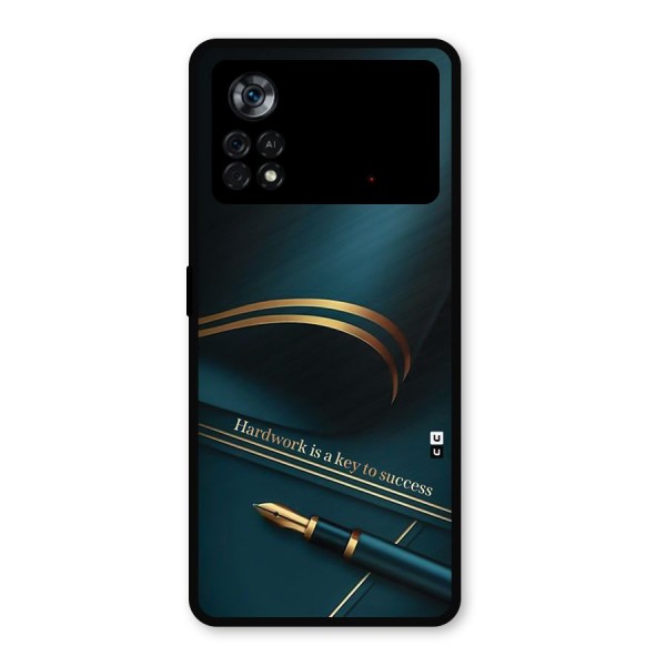 Hardwork Is Key Metal Back Case for Poco X4 Pro 5G