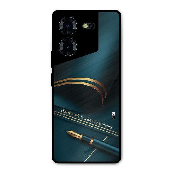 Hardwork Is Key Metal Back Case for Tecno Pova 5 Pro 5G