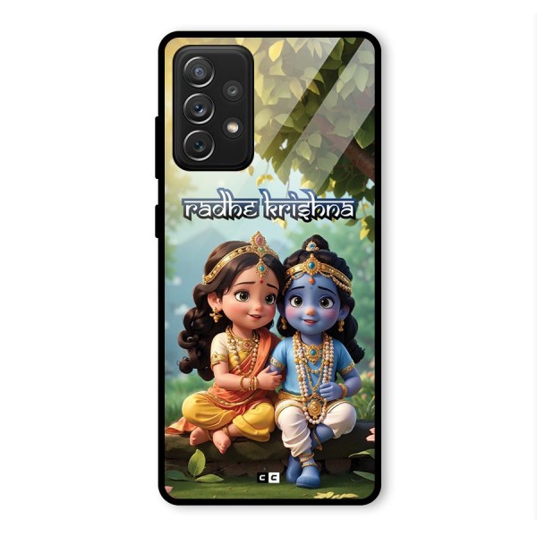 Hare Radhe Krishna Glass Back Case for Galaxy A72