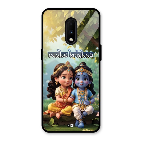 Hare Radhe Krishna Glass Back Case for OnePlus 7