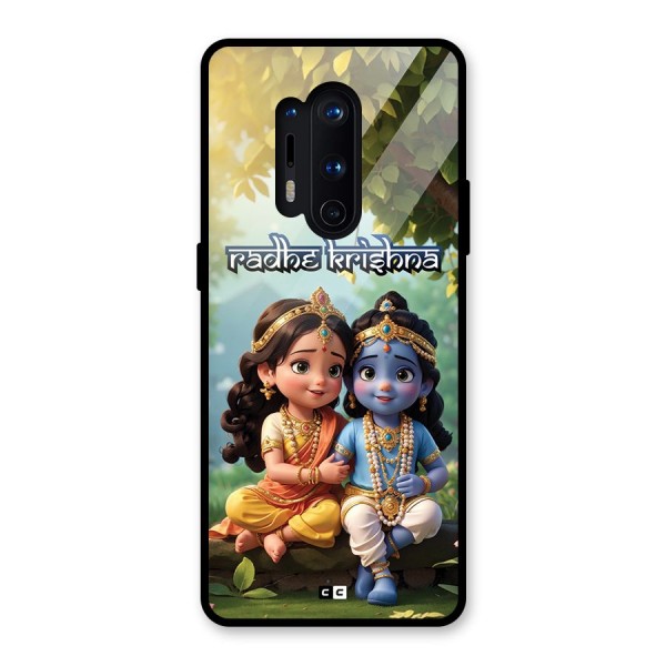 Hare Radhe Krishna Glass Back Case for OnePlus 8 Pro