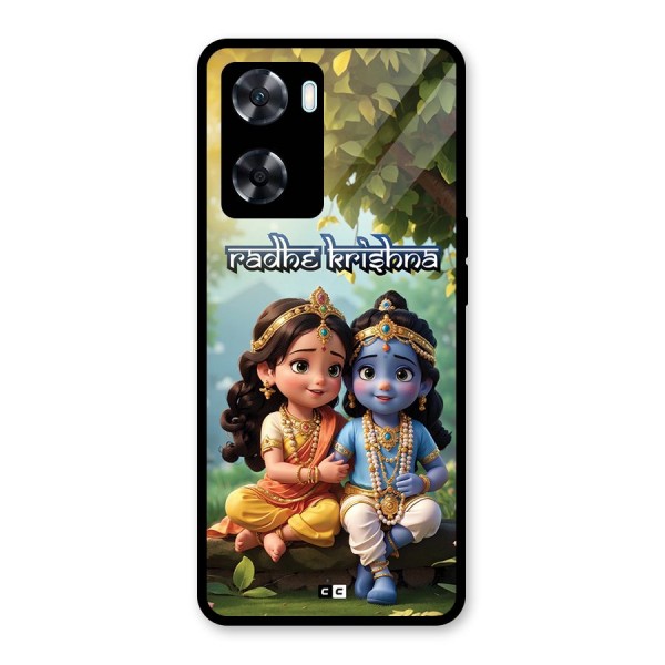 Hare Radhe Krishna Glass Back Case for Oppo A77