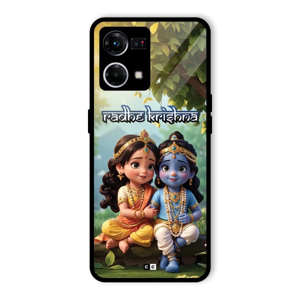 Hare Radhe Krishna Glass Back Case for Oppo F21s Pro 4G