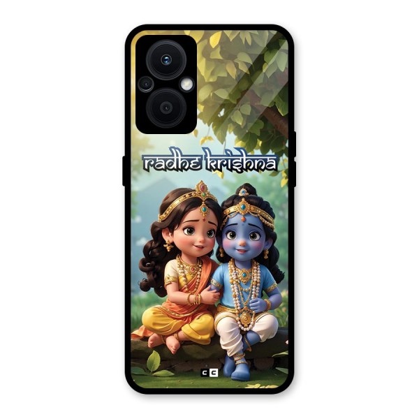 Hare Radhe Krishna Glass Back Case for Oppo F21s Pro 5G