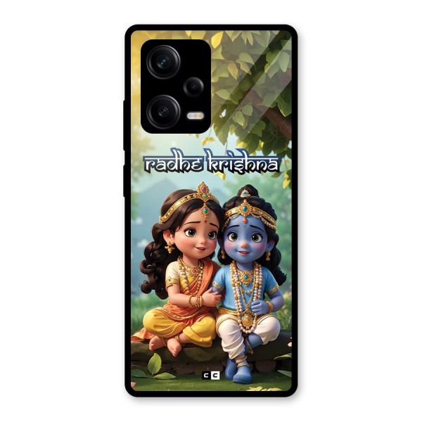 Hare Radhe Krishna Glass Back Case for Redmi Note 12 Pro