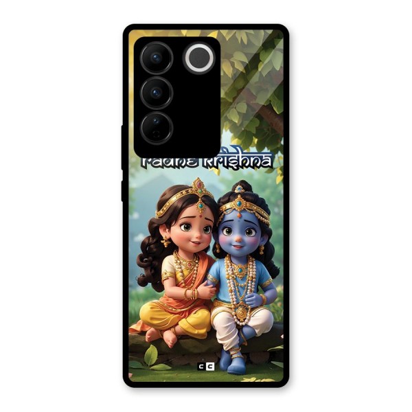 Hare Radhe Krishna Glass Back Case for Vivo V27