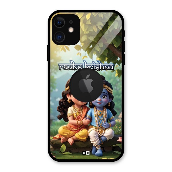 Hare Radhe Krishna Glass Back Case for iPhone 11 Logo Cut