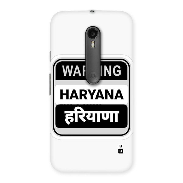 Haryana Warning Back Case for Moto G3