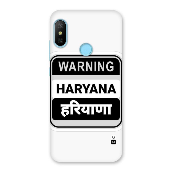 Haryana Warning Back Case for Redmi 6 Pro