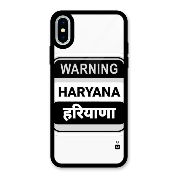 Haryana Warning Glass Back Case for iPhone X