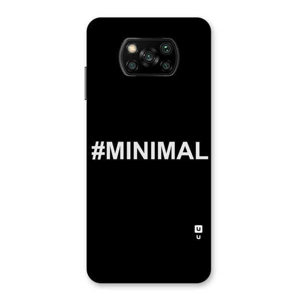 Hashtag Minimal Black Back Case for Poco X3