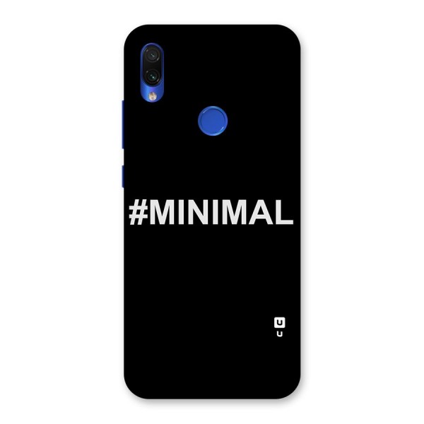 Hashtag Minimal Black Back Case for Redmi Note 7S