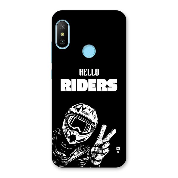 Hello Riders Back Case for Redmi 6 Pro