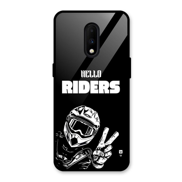 Hello Riders Glass Back Case for OnePlus 7