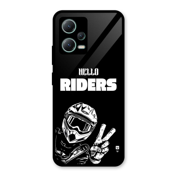 Hello Riders Glass Back Case for Poco X5