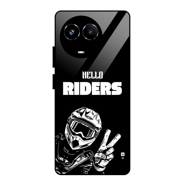 Hello Riders Glass Back Case for Realme 11X