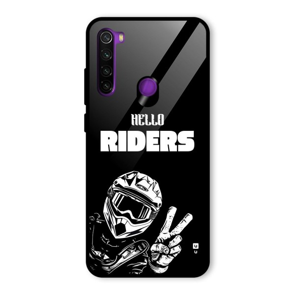Hello Riders Glass Back Case for Redmi Note 8