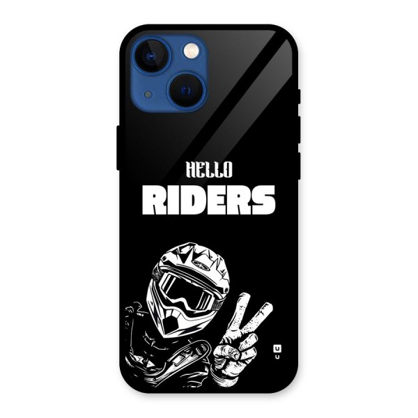 Hello Riders Glass Back Case for iPhone 13 Mini