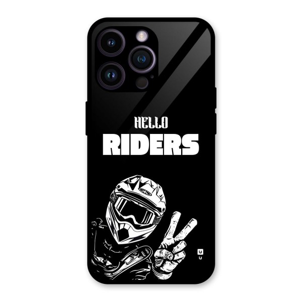 Hello Riders Glass Back Case for iPhone 14 Pro Max