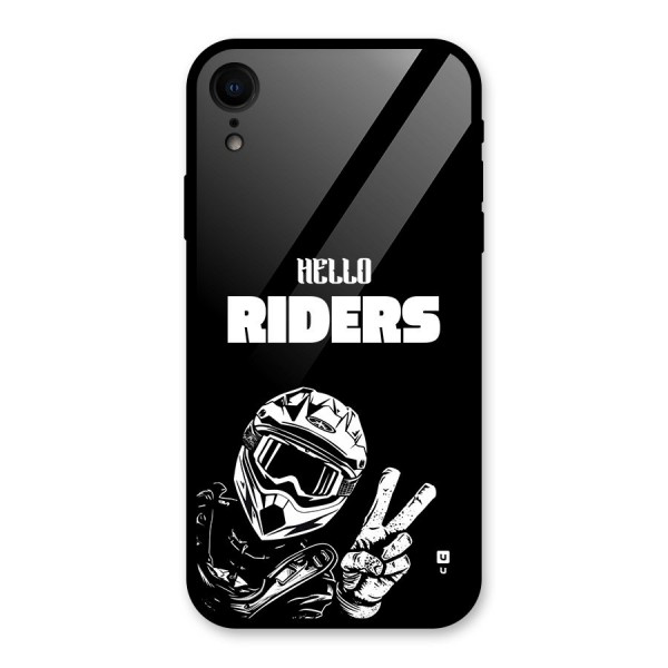 Hello Riders Glass Back Case for iPhone XR