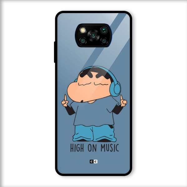 High On Music Glass Back Case for Poco X3