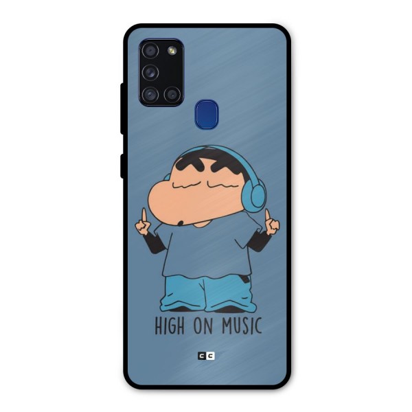 High On Music Metal Back Case for Galaxy A21s
