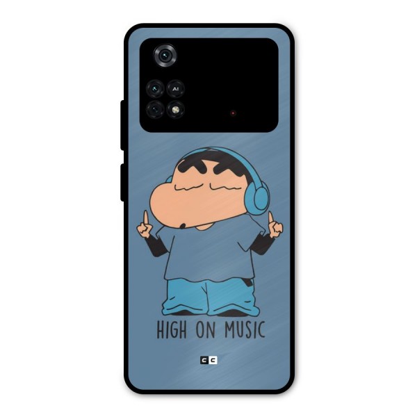 High On Music Metal Back Case for Poco M4 Pro 4G