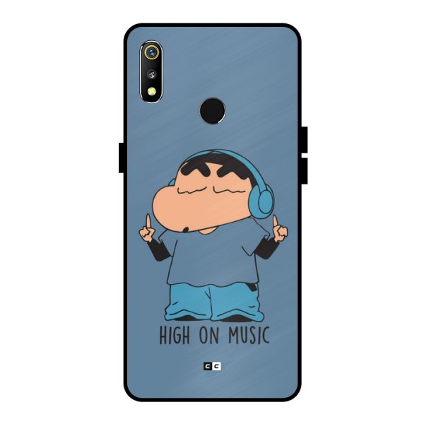 High On Music Metal Back Case for Realme 3