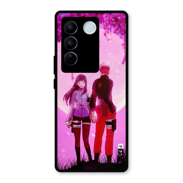 Hinata Holding Hand Metal Back Case for Vivo V27 Pro