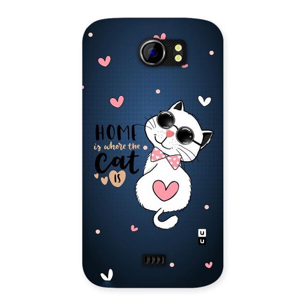 Home Where Cat Back Case for Micromax Canvas 2 A110