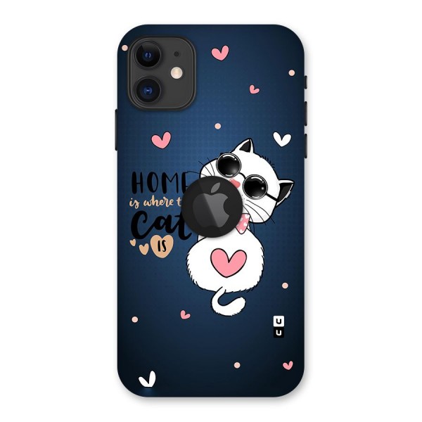 Home Where Cat Back Case for iPhone 11 Logo Cut