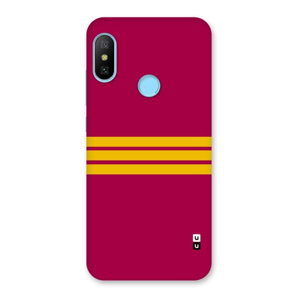 Horizontal Sports Stripes Back Case for Redmi 6 Pro
